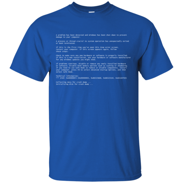 Blue Screen of Death - Programming Tshirt, Hoodie, Longsleeve, Caps, Case - Tee++