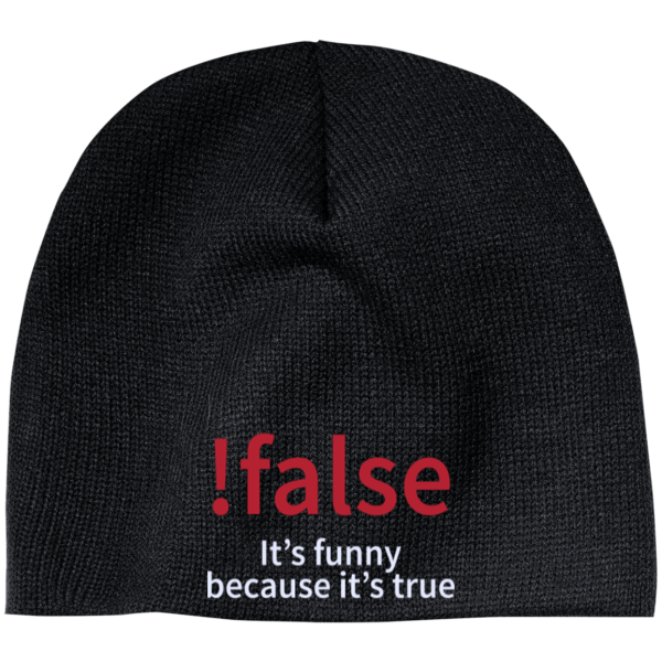 !false - Programming joke (winter caps) - Programming Tshirt, Hoodie, Longsleeve, Caps, Case - Tee++