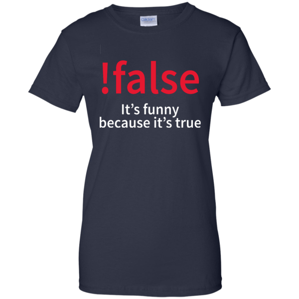 !false - Programmer joke (w/o title, ladies) - Programming Tshirt, Hoodie, Longsleeve, Caps, Case - Tee++