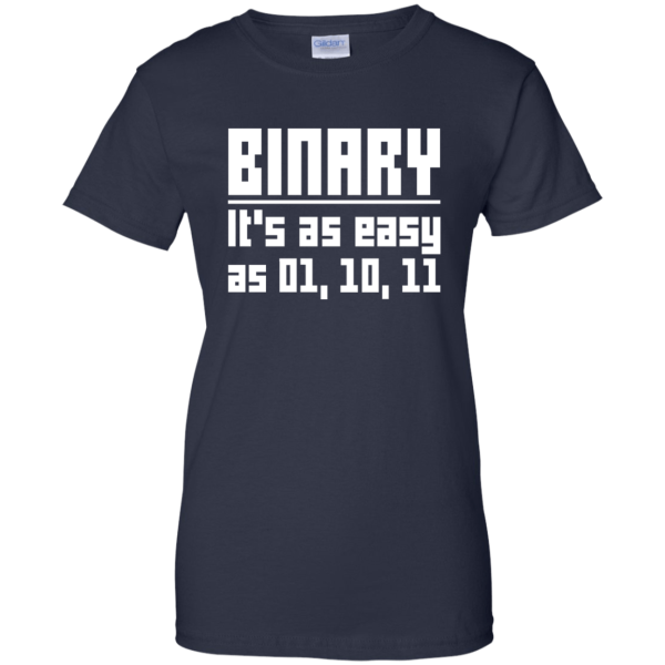 Binary is easy (ladies) - Programming Tshirt, Hoodie, Longsleeve, Caps, Case - Tee++