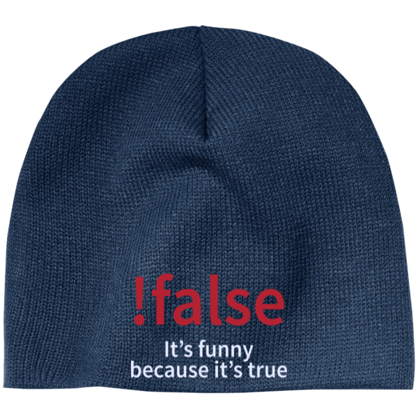 !false - Programming joke (winter caps) - Programming Tshirt, Hoodie, Longsleeve, Caps, Case - Tee++