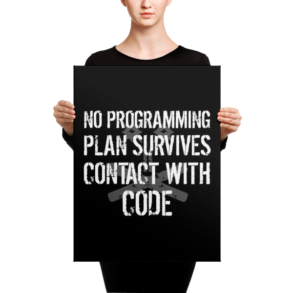 No Plan Survives (canvas) - Programming Tshirt, Hoodie, Longsleeve, Caps, Case - Tee++